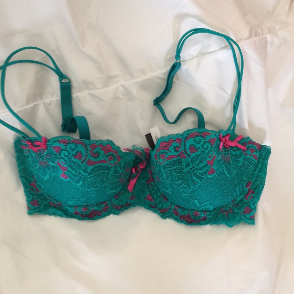 Emerald green Adore Me balconette bra 30D